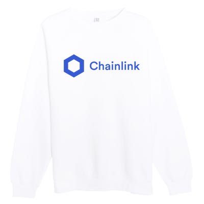 Funny Chainlink LINK Funny Chainlink Crypto Chainlink Blue Chainlink Merch Premium Crewneck Sweatshirt