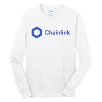 Funny Chainlink LINK Funny Chainlink Crypto Chainlink Blue Chainlink Merch Tall Long Sleeve T-Shirt