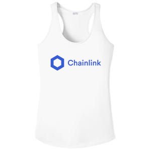 Funny Chainlink LINK Funny Chainlink Crypto Chainlink Blue Chainlink Merch Ladies PosiCharge Competitor Racerback Tank