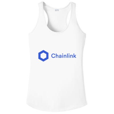 Funny Chainlink LINK Funny Chainlink Crypto Chainlink Blue Chainlink Merch Ladies PosiCharge Competitor Racerback Tank