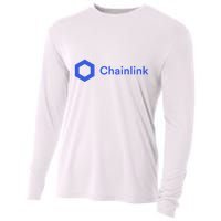 Funny Chainlink LINK Funny Chainlink Crypto Chainlink Blue Chainlink Merch Cooling Performance Long Sleeve Crew