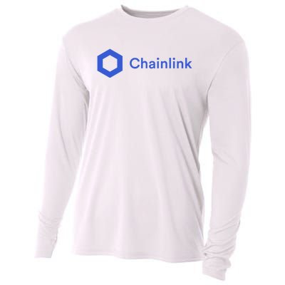 Funny Chainlink LINK Funny Chainlink Crypto Chainlink Blue Chainlink Merch Cooling Performance Long Sleeve Crew