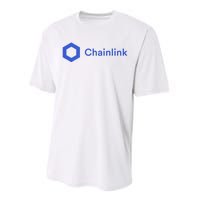 Funny Chainlink LINK Funny Chainlink Crypto Chainlink Blue Chainlink Merch Performance Sprint T-Shirt