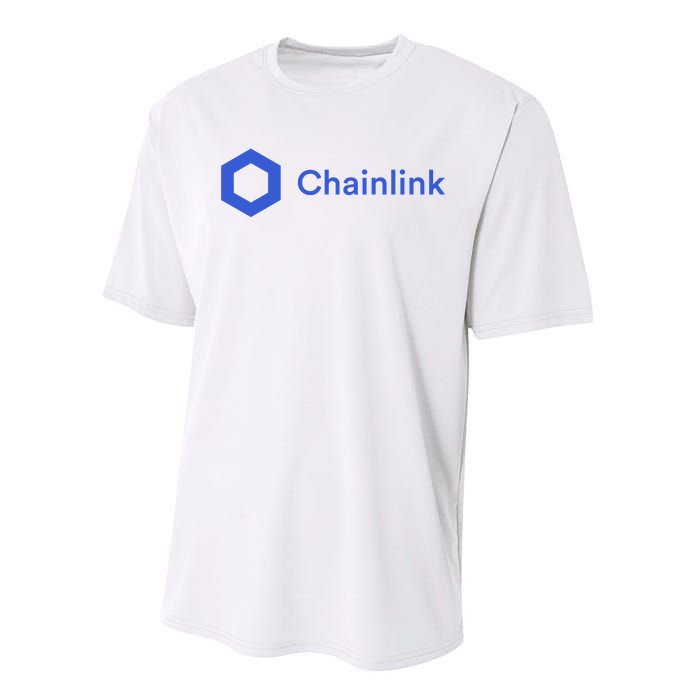 Funny Chainlink LINK Funny Chainlink Crypto Chainlink Blue Chainlink Merch Performance Sprint T-Shirt