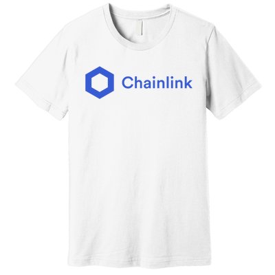 Funny Chainlink LINK Funny Chainlink Crypto Chainlink Blue Chainlink Merch Premium T-Shirt