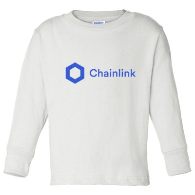 Funny Chainlink LINK Funny Chainlink Crypto Chainlink Blue Chainlink Merch Toddler Long Sleeve Shirt