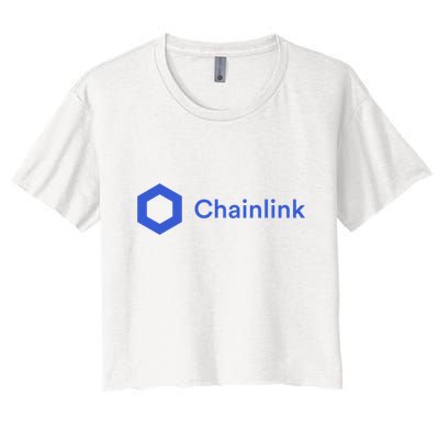 Funny Chainlink LINK Funny Chainlink Crypto Chainlink Blue Chainlink Merch Crop Top