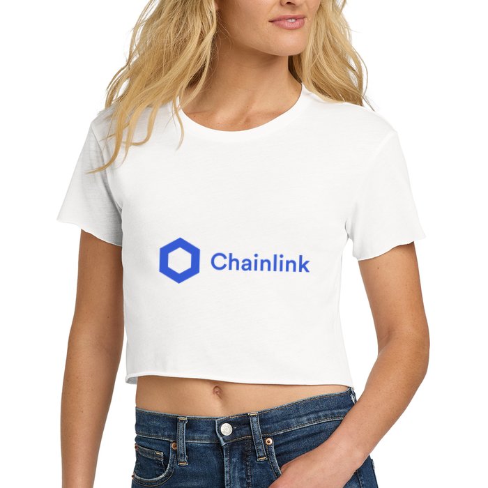 Funny Chainlink LINK Funny Chainlink Crypto Chainlink Blue Chainlink Merch Crop Top