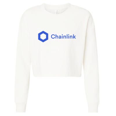 Funny Chainlink LINK Funny Chainlink Crypto Chainlink Blue Chainlink Merch Cropped Pullover Crew