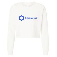 Funny Chainlink LINK Funny Chainlink Crypto Chainlink Blue Chainlink Merch Cropped Pullover Crew