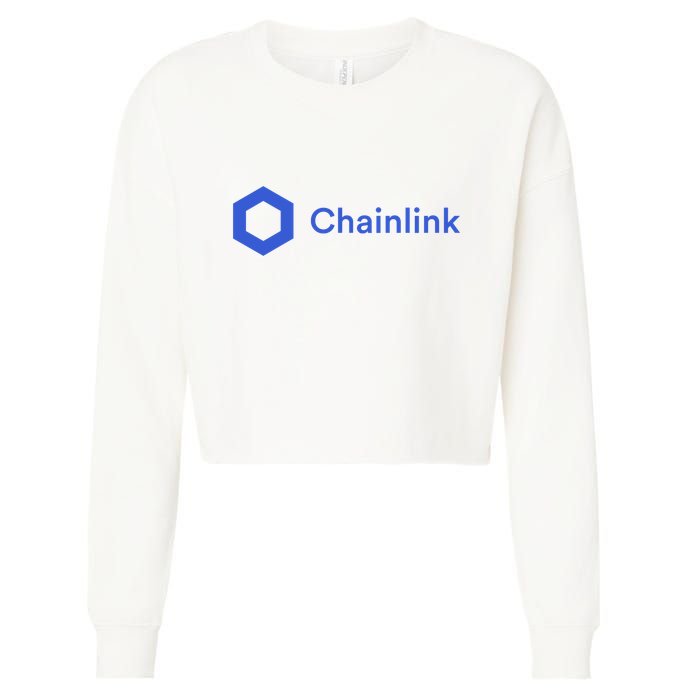 Funny Chainlink LINK Funny Chainlink Crypto Chainlink Blue Chainlink Merch Cropped Pullover Crew