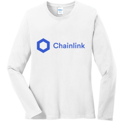 Funny Chainlink LINK Funny Chainlink Crypto Chainlink Blue Chainlink Merch Ladies Long Sleeve Shirt