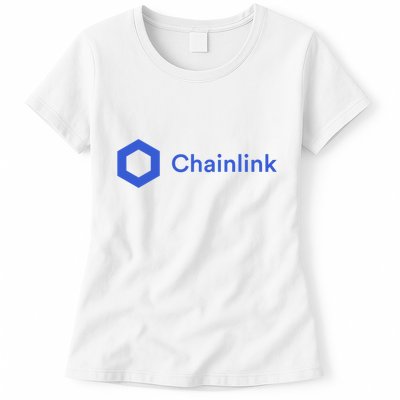 Funny Chainlink LINK Funny Chainlink Crypto Chainlink Blue Chainlink Merch Womens T-Shirt