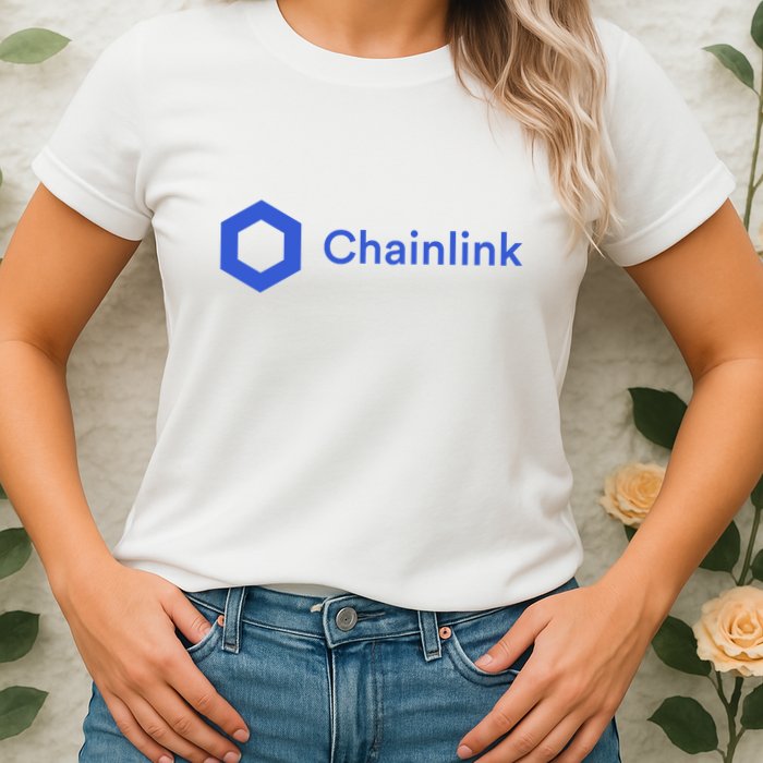 Funny Chainlink LINK Funny Chainlink Crypto Chainlink Blue Chainlink Merch Womens T-Shirt
