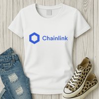 Funny Chainlink LINK Funny Chainlink Crypto Chainlink Blue Chainlink Merch Womens T-Shirt