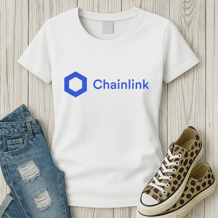 Funny Chainlink LINK Funny Chainlink Crypto Chainlink Blue Chainlink Merch Womens T-Shirt