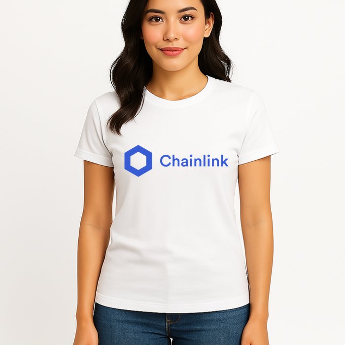 Funny Chainlink LINK Funny Chainlink Crypto Chainlink Blue Chainlink Merch Womens T-Shirt