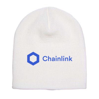 Funny Chainlink LINK Funny Chainlink Crypto Chainlink Blue Chainlink Merch Short Acrylic Beanie