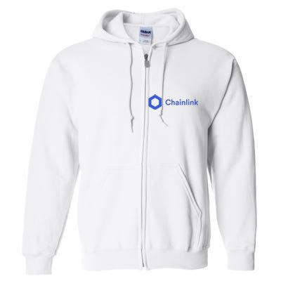 Funny Chainlink LINK Funny Chainlink Crypto Chainlink Blue Chainlink Merch Full Zip Hoodie