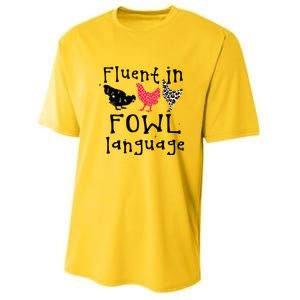 Funny Chicken Lovers Fluent In Fowl Language For Chicken Mom Youth Performance Sprint T-Shirt