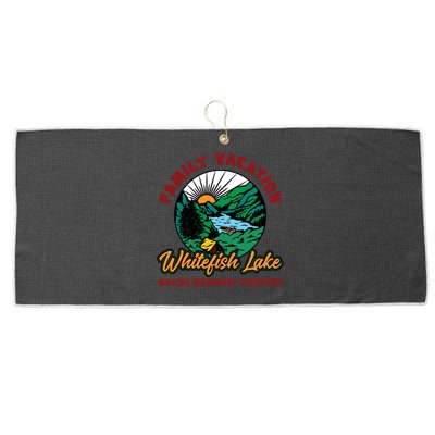 Fishing Camping Lake Family Vacation Whitefish Lake Cute Gift Large Microfiber Waffle Golf Towel