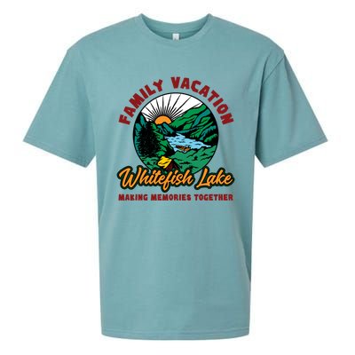 Fishing Camping Lake Family Vacation Whitefish Lake Cute Gift Sueded Cloud Jersey T-Shirt