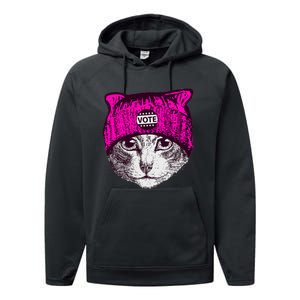 Funny Cat Ladies 2024 Rights Equal Rights Teens Performance Fleece Hoodie