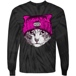 Funny Cat Ladies 2024 Rights Equal Rights Teens Tie-Dye Long Sleeve Shirt