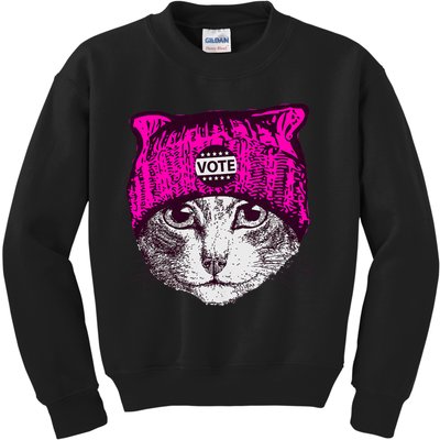 Funny Cat Ladies 2024 Rights Equal Rights Teens Kids Sweatshirt