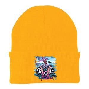 Funny Chillin Like A Felon Summer Trump 2024 Gift Knit Cap Winter Beanie