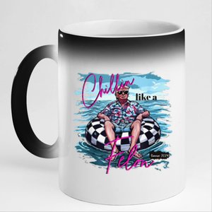 Funny Chillin Like A Felon Summer Trump 2024 Gift 11oz Black Color Changing Mug