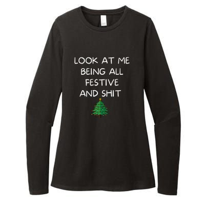 Funny Christmas Look At Me Being All Festive And Shit Womens CVC Long Sleeve Shirt