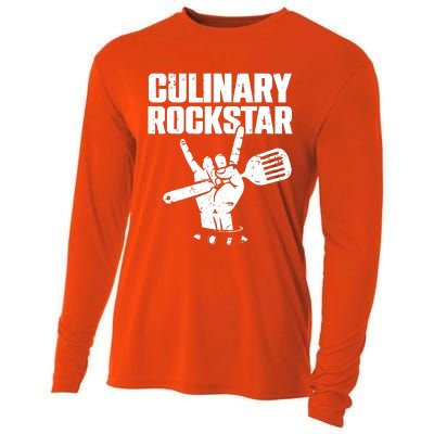 Funny Culinary Lover Chef Cook Culinary Rockstar Cooling Performance Long Sleeve Crew