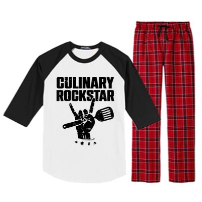 Funny Culinary Lover Chef Cook Culinary Rockstar Raglan Sleeve Pajama Set