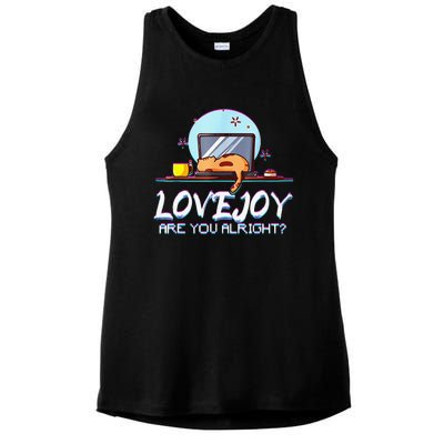 Funny Cute Lovejoy Merch Wilbur Soot Bored Cats Ladies PosiCharge Tri-Blend Wicking Tank