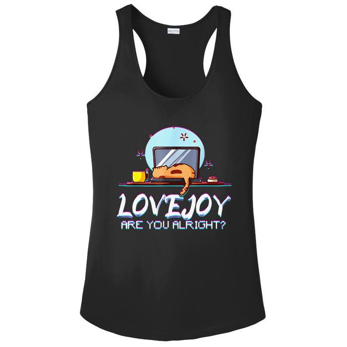 Funny Cute Lovejoy Merch Wilbur Soot Bored Cats Ladies PosiCharge Competitor Racerback Tank