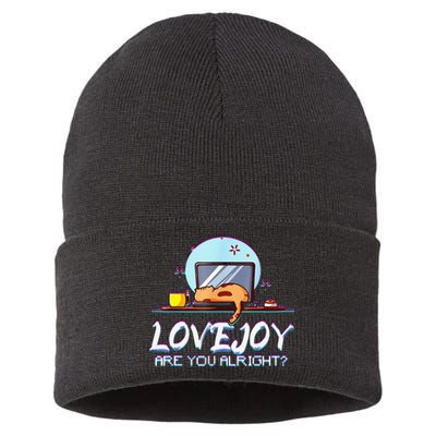 Funny Cute Lovejoy Merch Wilbur Soot Bored Cats Sustainable Knit Beanie