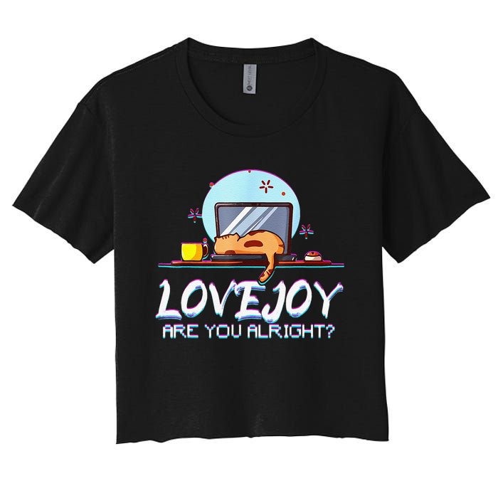 Funny Cute Lovejoy Merch Wilbur Soot Bored Cats Women's Crop Top Tee