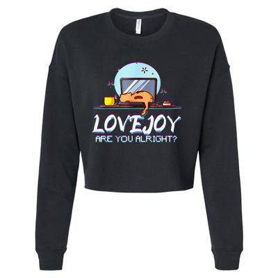 Funny Cute Lovejoy Merch Wilbur Soot Bored Cats Cropped Pullover Crew