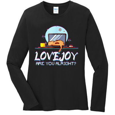 Funny Cute Lovejoy Merch Wilbur Soot Bored Cats Ladies Long Sleeve Shirt