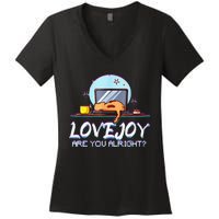 Funny Cute Lovejoy Merch Wilbur Soot Bored Cats Women's V-Neck T-Shirt