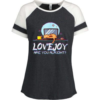 Funny Cute Lovejoy Merch Wilbur Soot Bored Cats Enza Ladies Jersey Colorblock Tee