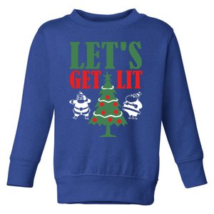 Funny Christmas Let's Get Lit Ing Xmas Lights Tree Gift Toddler Sweatshirt