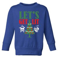 Funny Christmas Let's Get Lit Ing Xmas Lights Tree Gift Toddler Sweatshirt