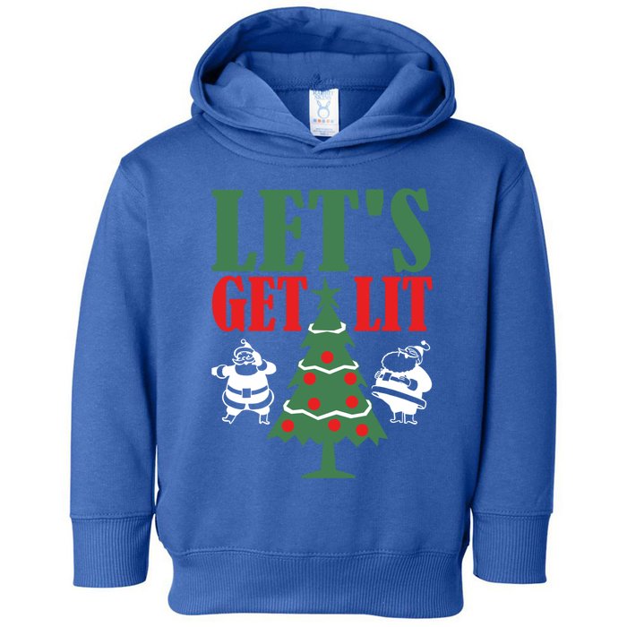 Funny Christmas Let's Get Lit Ing Xmas Lights Tree Gift Toddler Hoodie