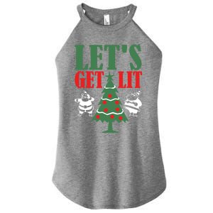 Funny Christmas Let's Get Lit Ing Xmas Lights Tree Gift Women's Perfect Tri Rocker Tank