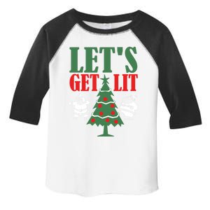 Funny Christmas Let's Get Lit Ing Xmas Lights Tree Gift Toddler Fine Jersey T-Shirt