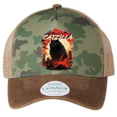 Funny Cat Lover Catzilla Cat Humor Cat Legacy Tie Dye Trucker Hat