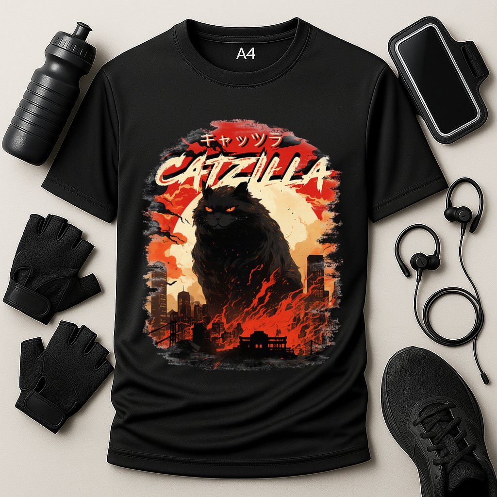Funny Cat Lover Catzilla Cat Humor Cat Performance Shirt