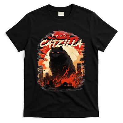 Funny Cat Lover Catzilla Cat Humor Cat T-Shirt